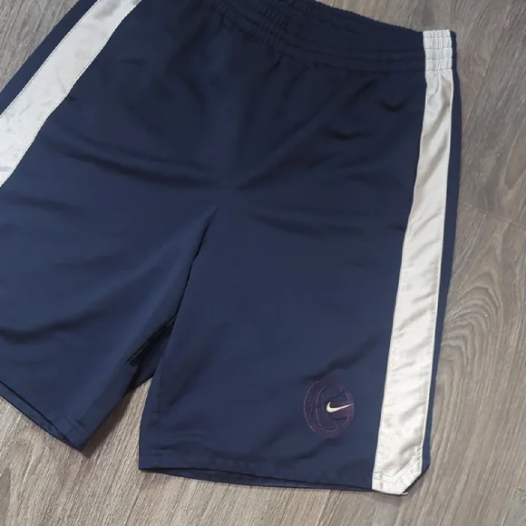 Vintage Basketball Nike Dark Blue Shorts with Light Stripes - Picture 2 of 4